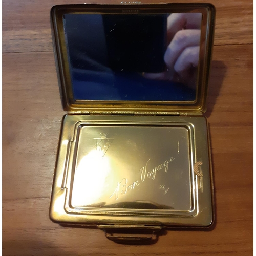 26 - World Traveller Ladies Compact Inc Mirror and Powder. Measures 8cm x 6cm approx.