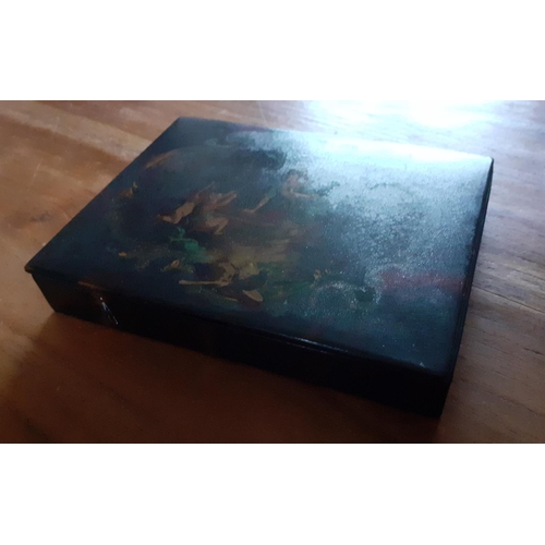 27 - Early Tortoiseshell Decorative Box. Multiple compartments inside. Box measures 13cm x 10cm
