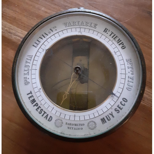 28 - Italian Ships Metal Barometer  - 13cm Diameter