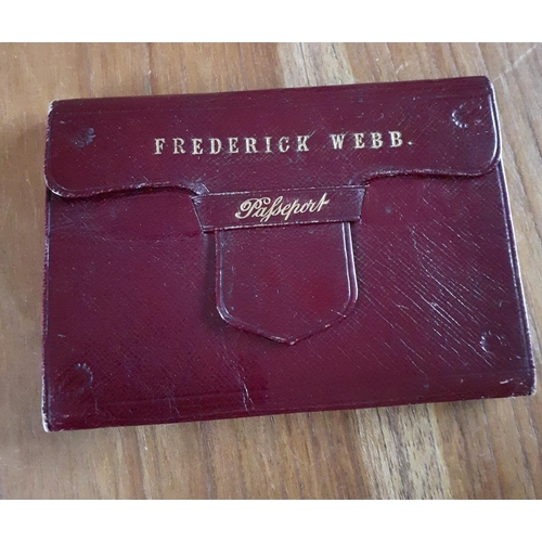 31 - Early British Passport Citation Permitting Travel. Owned by Frederick Webb this citation , number 33... 