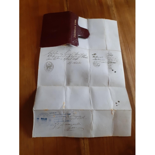 31 - Early British Passport Citation Permitting Travel. Owned by Frederick Webb this citation , number 33... 