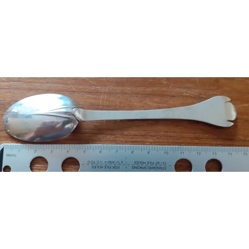 34 - 1699 Dated Trefid Spoon  stamped IS- Measures 15cm in Length