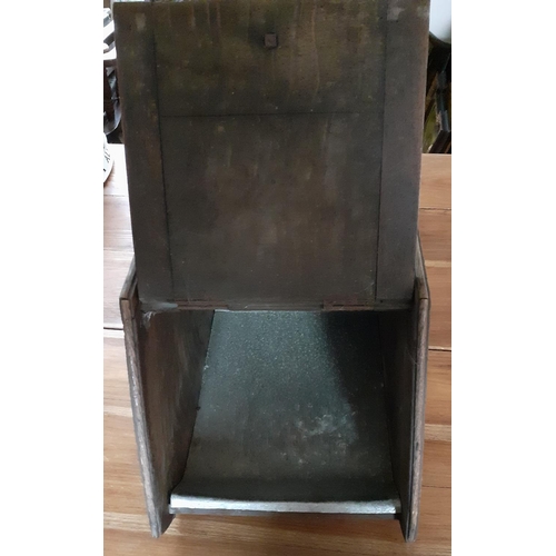 36 - Vintage Wooden Coal Scuttle. Measures 30cm width x 36cm high approx