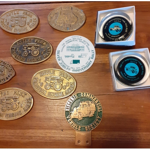 37 - Collection of Brass Traction Event Plaques from 1980/90's