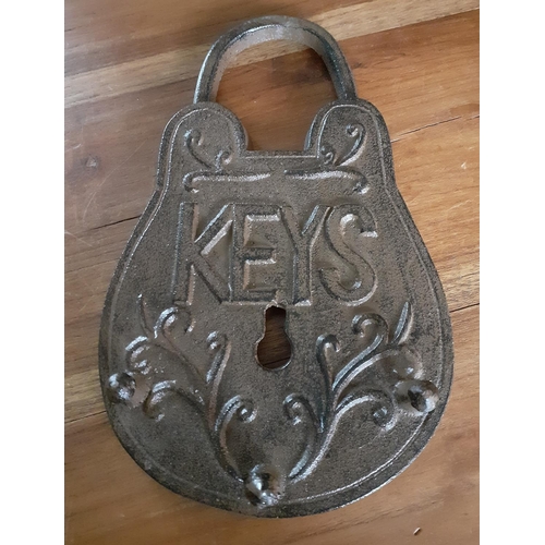 38 - Cast Iron Key Holder in shape of Lock