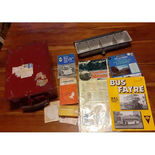 42 - Bus and Railway Memorabilia with Metal Cases for Paperwork / Cash.