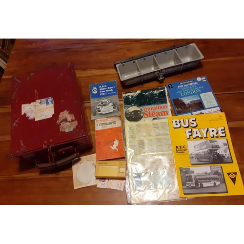 42 - Bus and Railway Memorabilia with Metal Cases for Paperwork / Cash.
