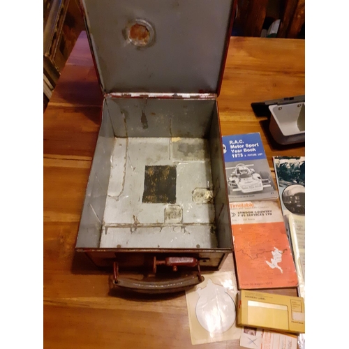 42 - Bus and Railway Memorabilia with Metal Cases for Paperwork / Cash.