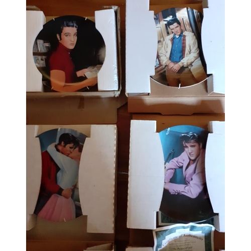 45 - Collection of 6 Elvis Collectable Plates. All with Certificates of Authenticity and boxes.
