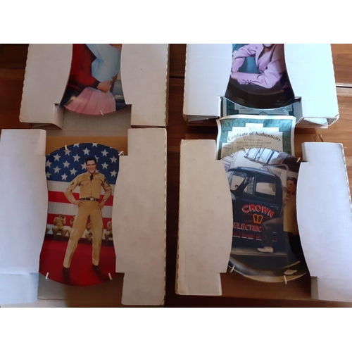 45 - Collection of 6 Elvis Collectable Plates. All with Certificates of Authenticity and boxes.