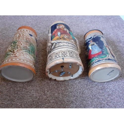 48 - 3 German Beer Steins ( One Musical)