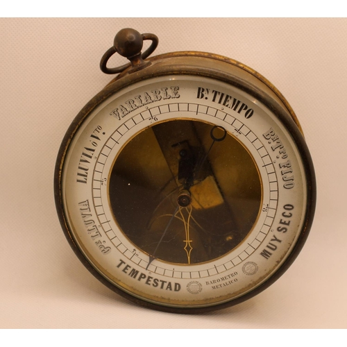 8 - Vintage Brass Barometer possibly from a Ship