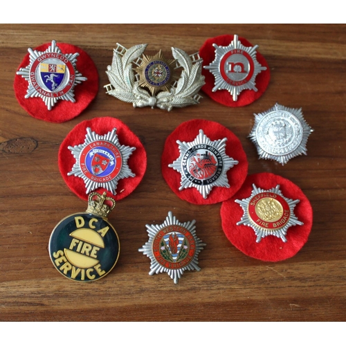 13 - Collection of Vintage Fire Brigade Badges from UK and Canada