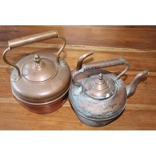 48 - Two Copper Kettles with Lids