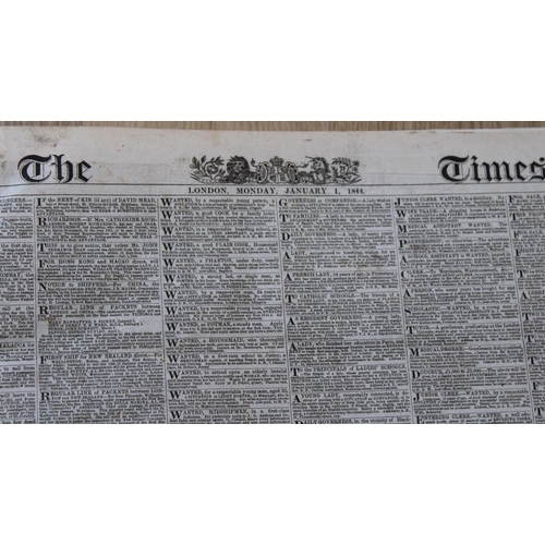 53 - The Times NewsPaper Hardback Paper Archive Record for Jan to March 1844. Newspapers are original and... 