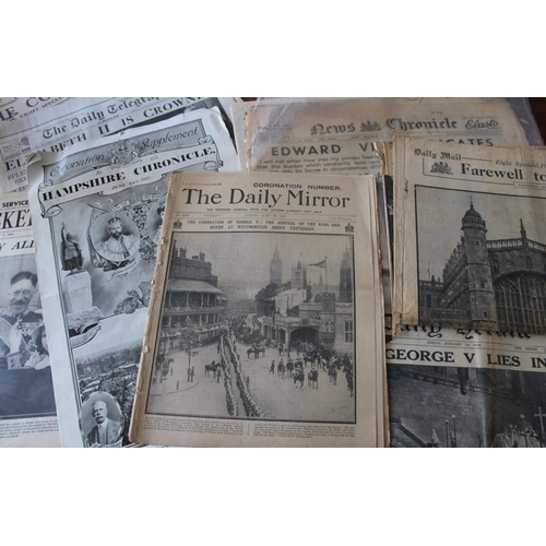 56 - Original Newspapers dating from 1910 to 1953. All regarding Royalty Death / Funerals, Abidication an... 