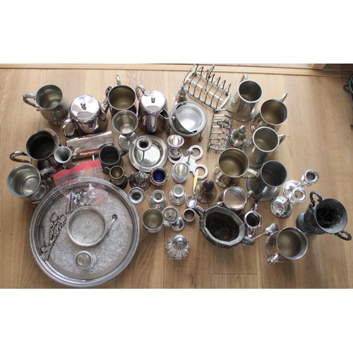 12024 - Large Collection of Various Silver Plated / Pewter / Steel Items