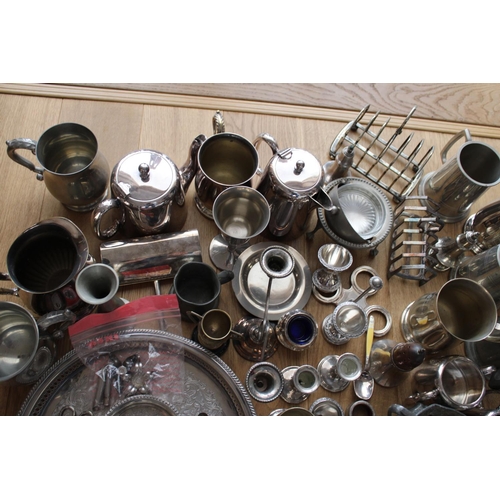 12024 - Large Collection of Various Silver Plated / Pewter / Steel Items