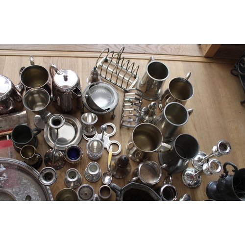 12024 - Large Collection of Various Silver Plated / Pewter / Steel Items