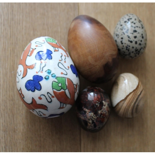 6 - Five Decorative Egg Ornaments. Different Sizes.