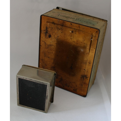 28 - Bent's Assorted Wafer Tin with another EPNS Trinket Box

Tin in Excellent condition for age.