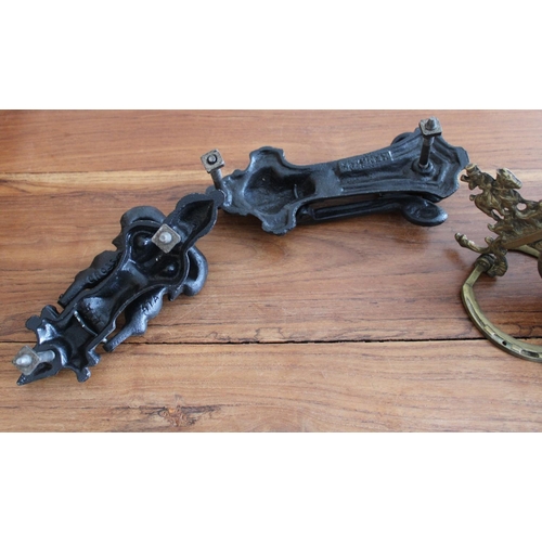 32 - Three Vintage Door Knockers - 2 Cast Metal and One Brass.

Kenrick C1890's 21cm in height
Cross C190... 