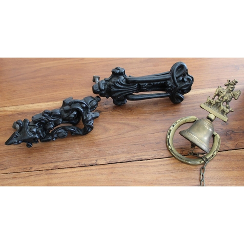 32 - Three Vintage Door Knockers - 2 Cast Metal and One Brass.

Kenrick C1890's 21cm in height
Cross C190... 