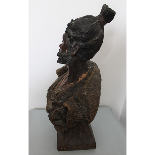 1 - Terracotta Rastafarian Sculpture. Stands 45cm  Tall x 30cm Wide. Some nice age to this however unsur... 