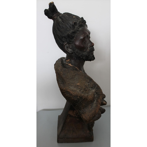 1 - Terracotta Rastafarian Sculpture. Stands 45cm  Tall x 30cm Wide. Some nice age to this however unsur... 
