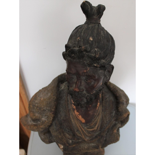 1 - Terracotta Rastafarian Sculpture. Stands 45cm  Tall x 30cm Wide. Some nice age to this however unsur... 
