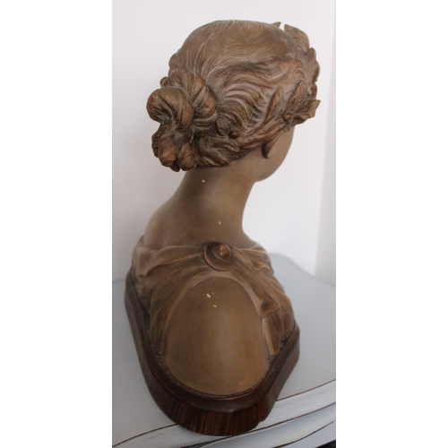 2 - Clay Bust Sculpture - Belgian Sculpture ( Markings on reverse). Measures 35cm x 35cm approx