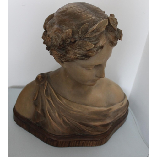 2 - Clay Bust Sculpture - Belgian Sculpture ( Markings on reverse). Measures 35cm x 35cm approx