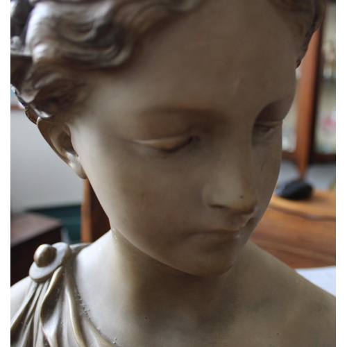 2 - Clay Bust Sculpture - Belgian Sculpture ( Markings on reverse). Measures 35cm x 35cm approx