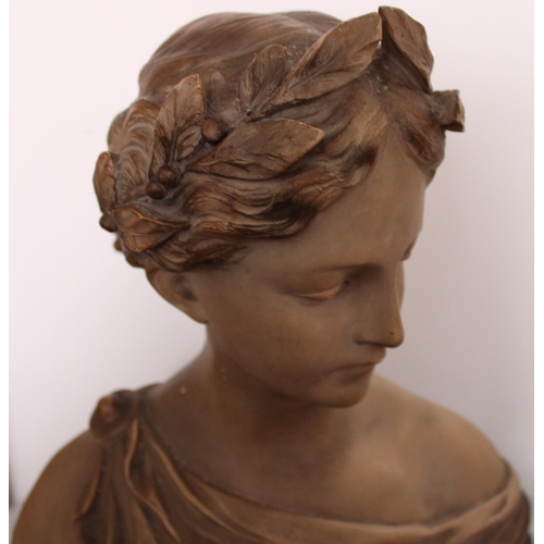 2 - Clay Bust Sculpture - Belgian Sculpture ( Markings on reverse). Measures 35cm x 35cm approx