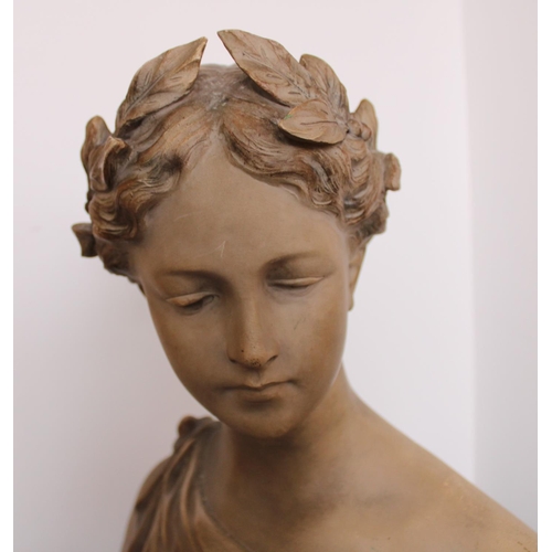 2 - Clay Bust Sculpture - Belgian Sculpture ( Markings on reverse). Measures 35cm x 35cm approx