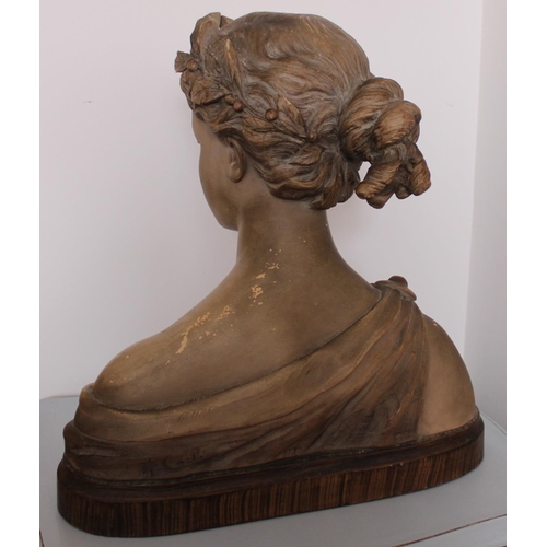 2 - Clay Bust Sculpture - Belgian Sculpture ( Markings on reverse). Measures 35cm x 35cm approx
