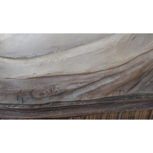 2 - Clay Bust Sculpture - Belgian Sculpture ( Markings on reverse). Measures 35cm x 35cm approx