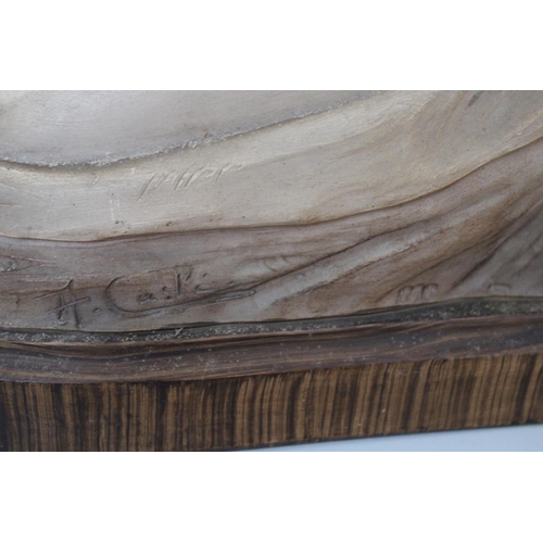 2 - Clay Bust Sculpture - Belgian Sculpture ( Markings on reverse). Measures 35cm x 35cm approx