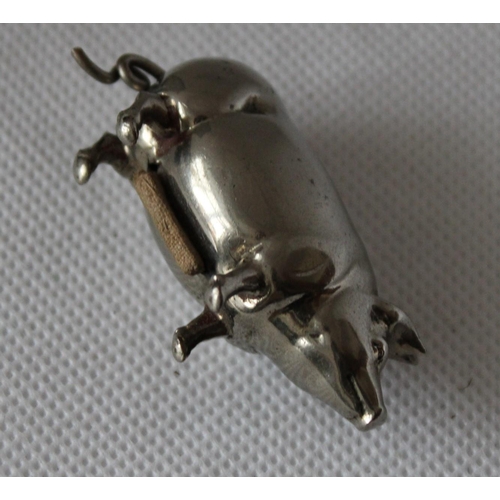 41 - Vintage Silver Pig with Tape Measure - Pig measures 5cm in length ( possibly silver)

Tape is delica... 