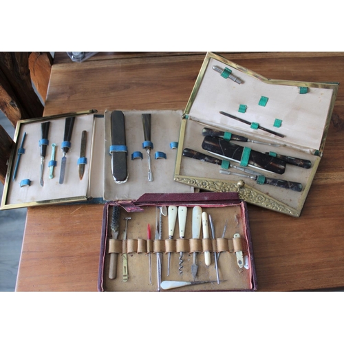 54 - Three Vintage Vanity / Tool Kits in Cases