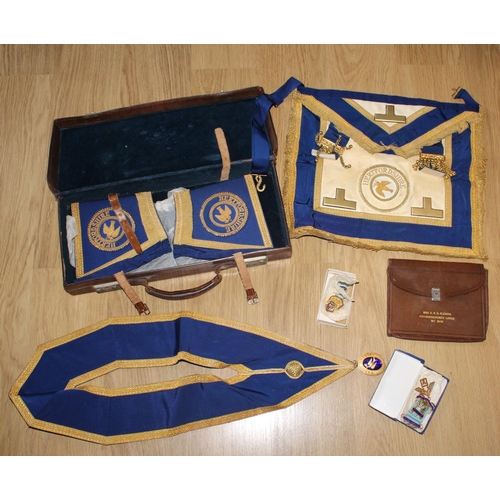 18 - Masonic Case & Medals + Neckwear