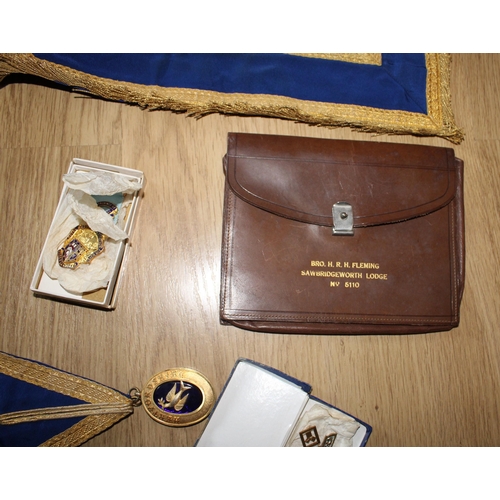 18 - Masonic Case & Medals + Neckwear