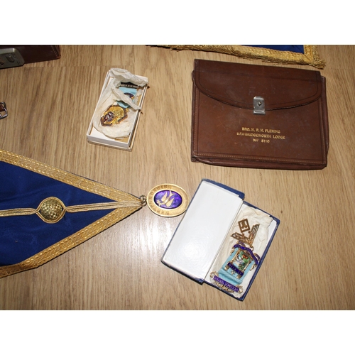 18 - Masonic Case & Medals + Neckwear