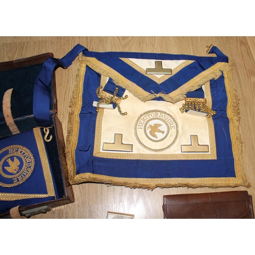18 - Masonic Case & Medals + Neckwear