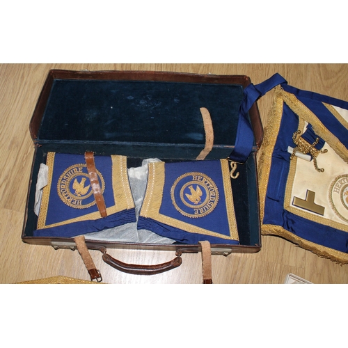 18 - Masonic Case & Medals + Neckwear