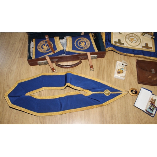 18 - Masonic Case & Medals + Neckwear