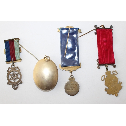 20 - Four Masonic Medals. All With Hallmarks