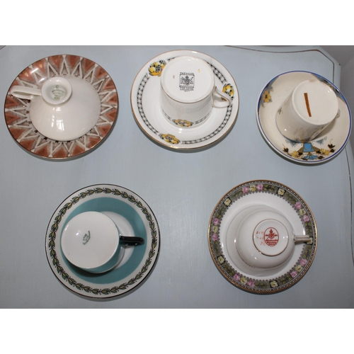 24 - Five Collectable Decorative Mini Cups & Saucers