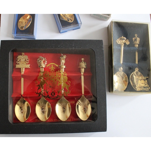 28 - Collection Of Gold Plated Collectable Spoons In Cases.