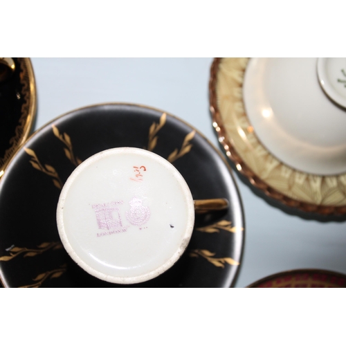 38 - Five Mini Collectable Cups And Saucers Various Designs,Makers & Marks.